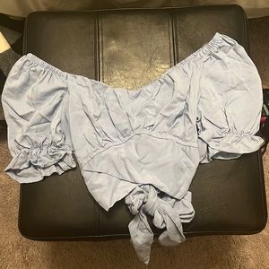 Blue nice cropped blouse perfect for summer evenings never worn
